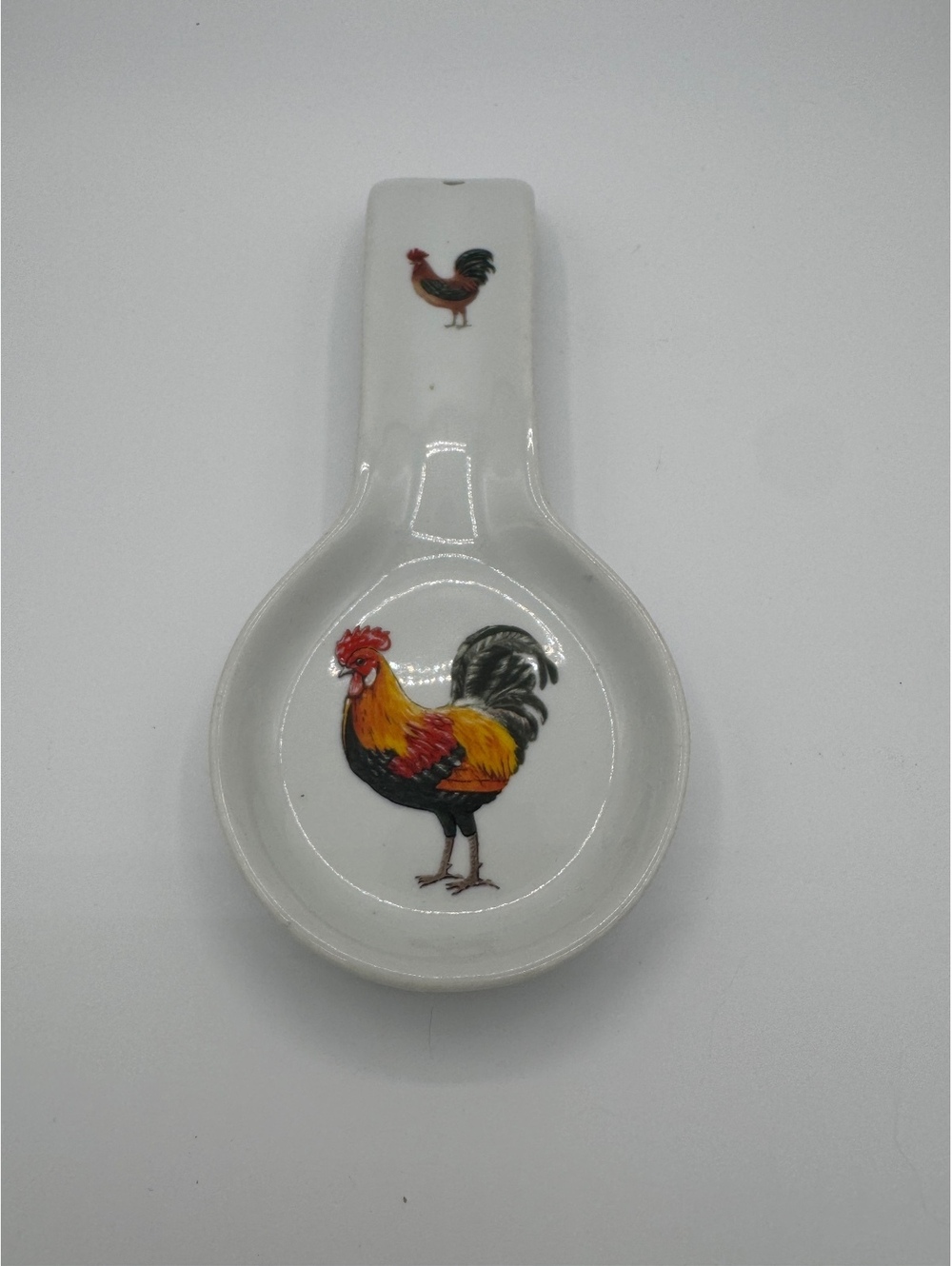 Vintage Rooster Spoon Rest Ceramic